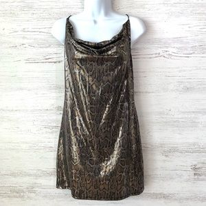 H&M Metallic Shimmer Snake Skin Bodycon Mini Dress L